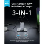 ⁦Anker Prime Charger (100W, 3 Ports, GaN) -Silver⁩ - الصورة ⁦3⁩